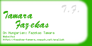 tamara fazekas business card